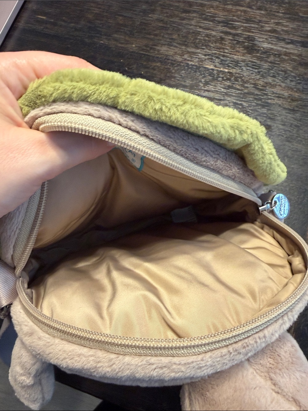 Jellycat Beige Plush Timmy Turtle Crossbody Bag with Olive Shell - Picture 6 of 6